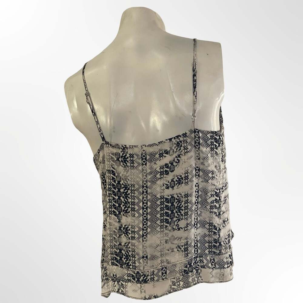 Parker 100% Silk Geometric Aztec Print Tiered Cami Top