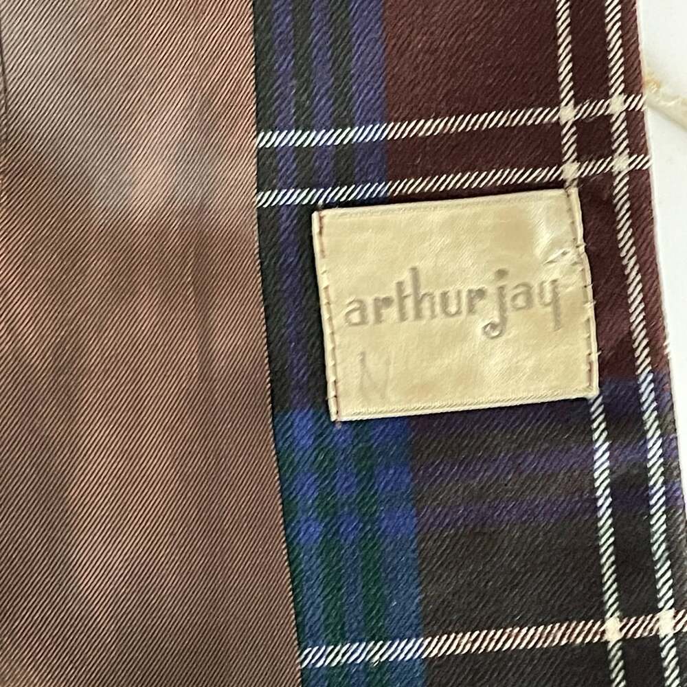 Arthur Jay Vintage Tartan Plaid Wool Blazer Jacket with Pockets