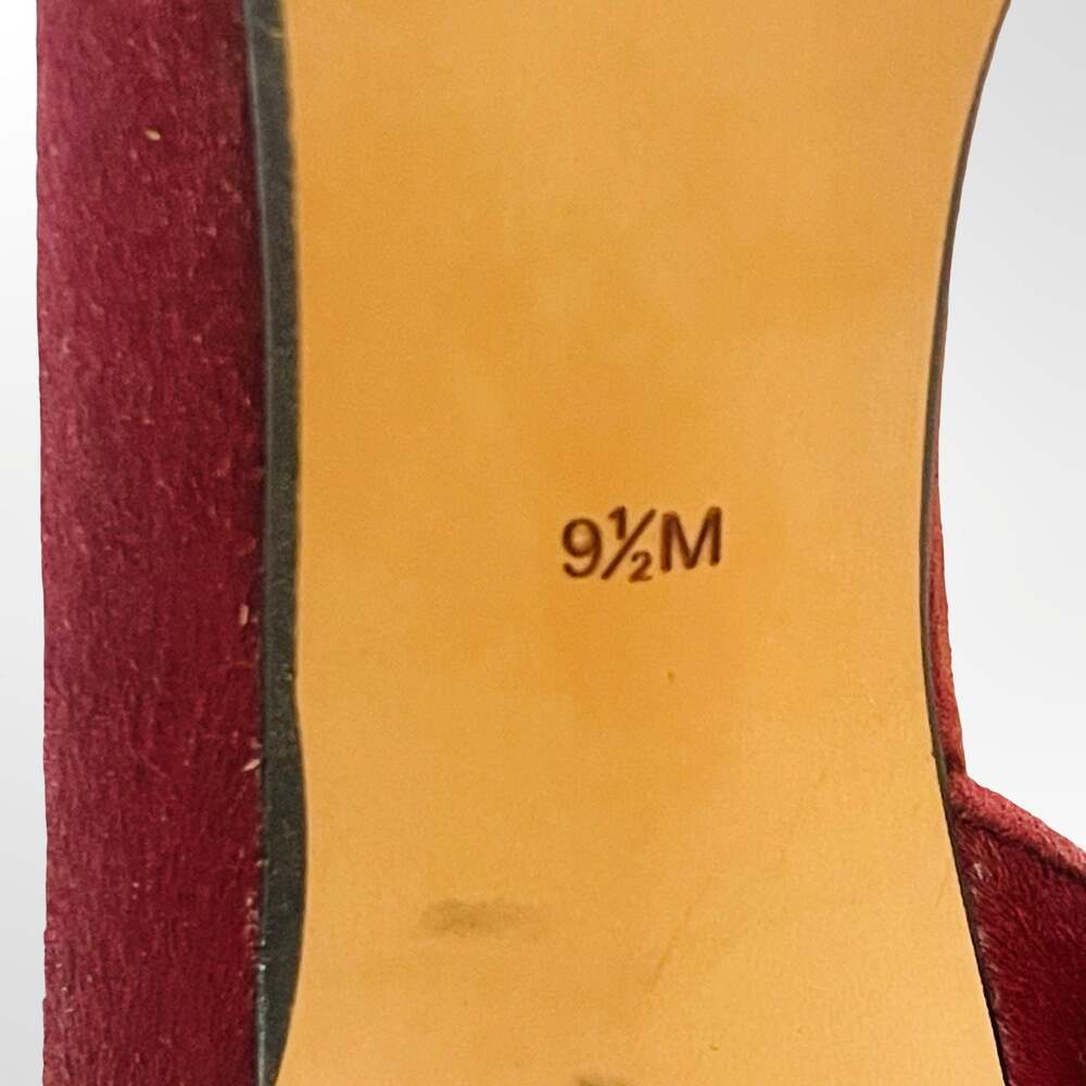 Halogen Burgundy Hair-On Calf Leather Pointed Toe D'Orsay Pumps