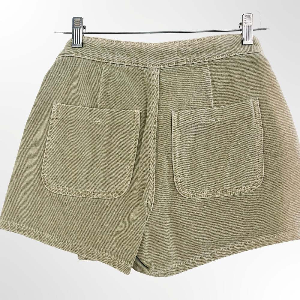 Zara Khaki Denim Wrap Skort