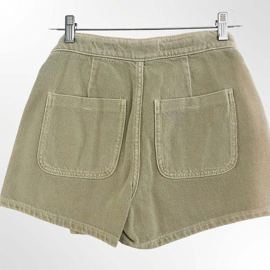Zara Khaki Denim Wrap Skort