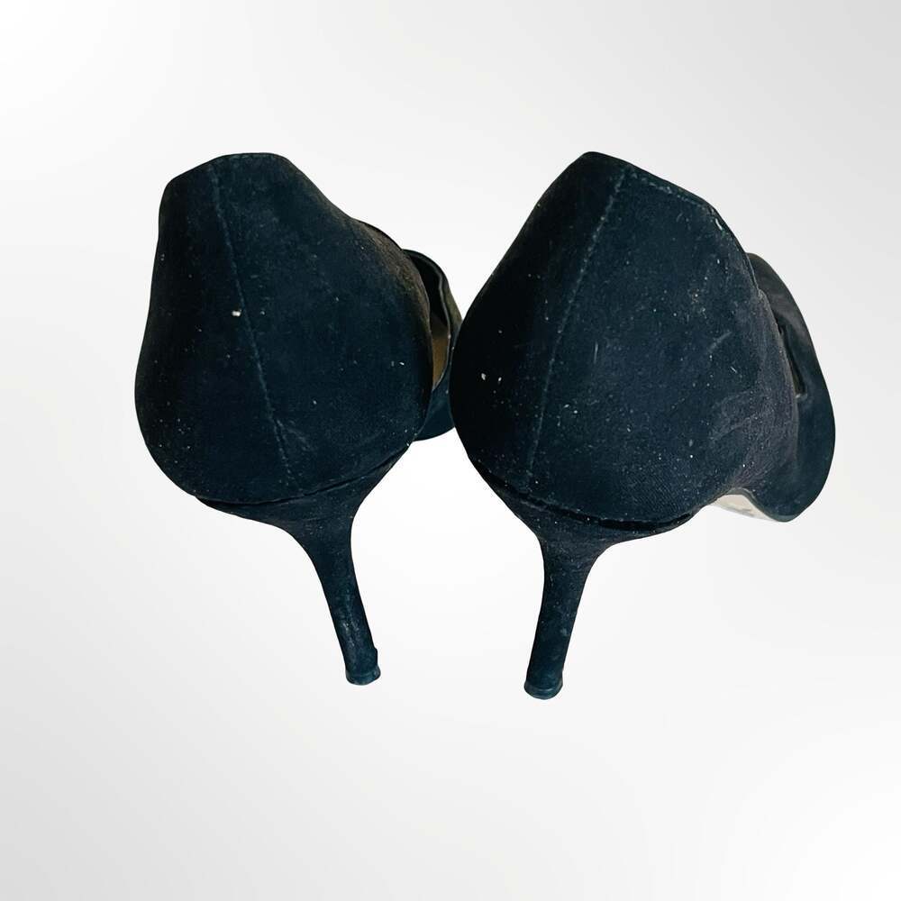 Jessica Simpson Black Suede Pointed Toe D'Orsay Scalloped Pumps