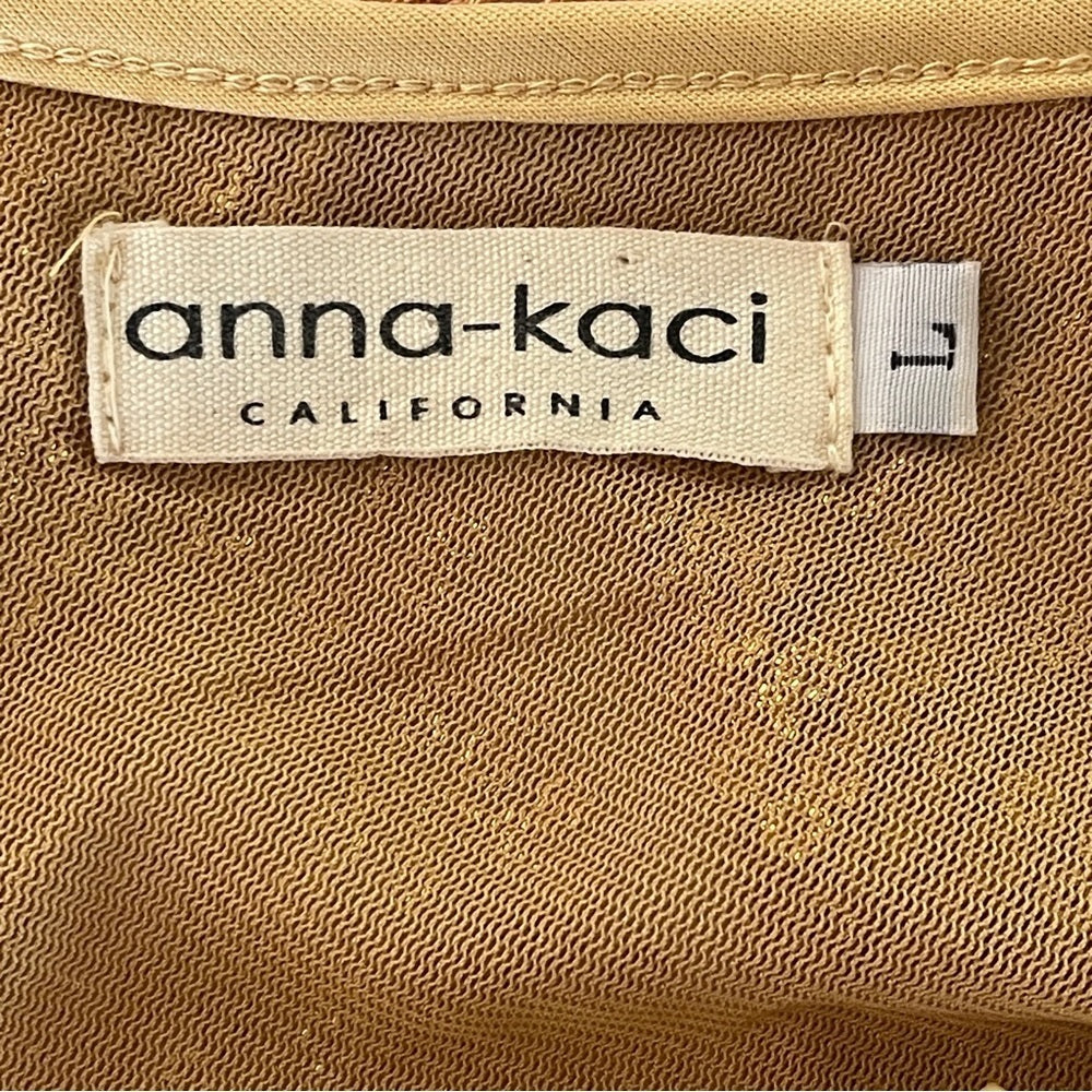 Anna Kaci Elegant Gold Fringe Dress size L