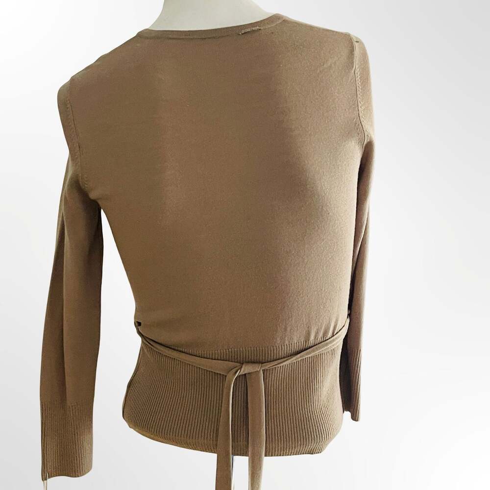 Vintage Brown Knit Tie-Waist Cardigan Sweater