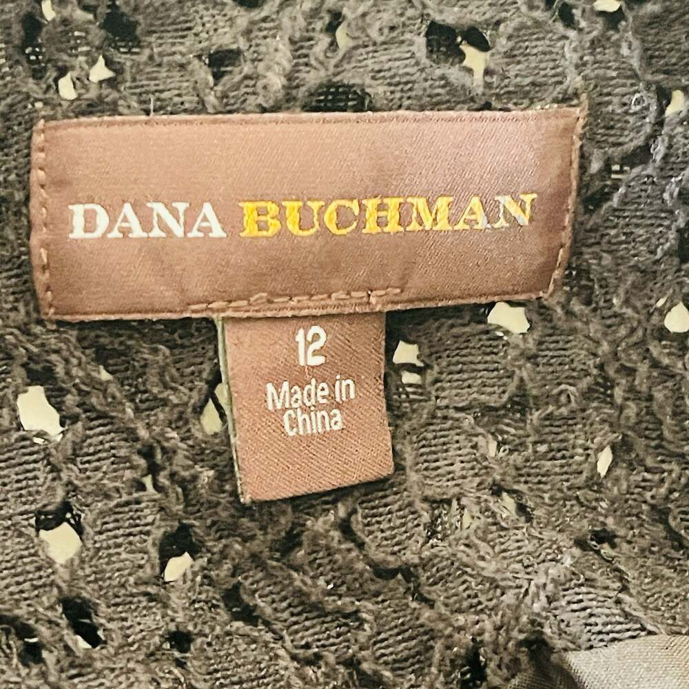 Dana Buchman Women's Black Eyelet Lace One-Button Blazer Jacket