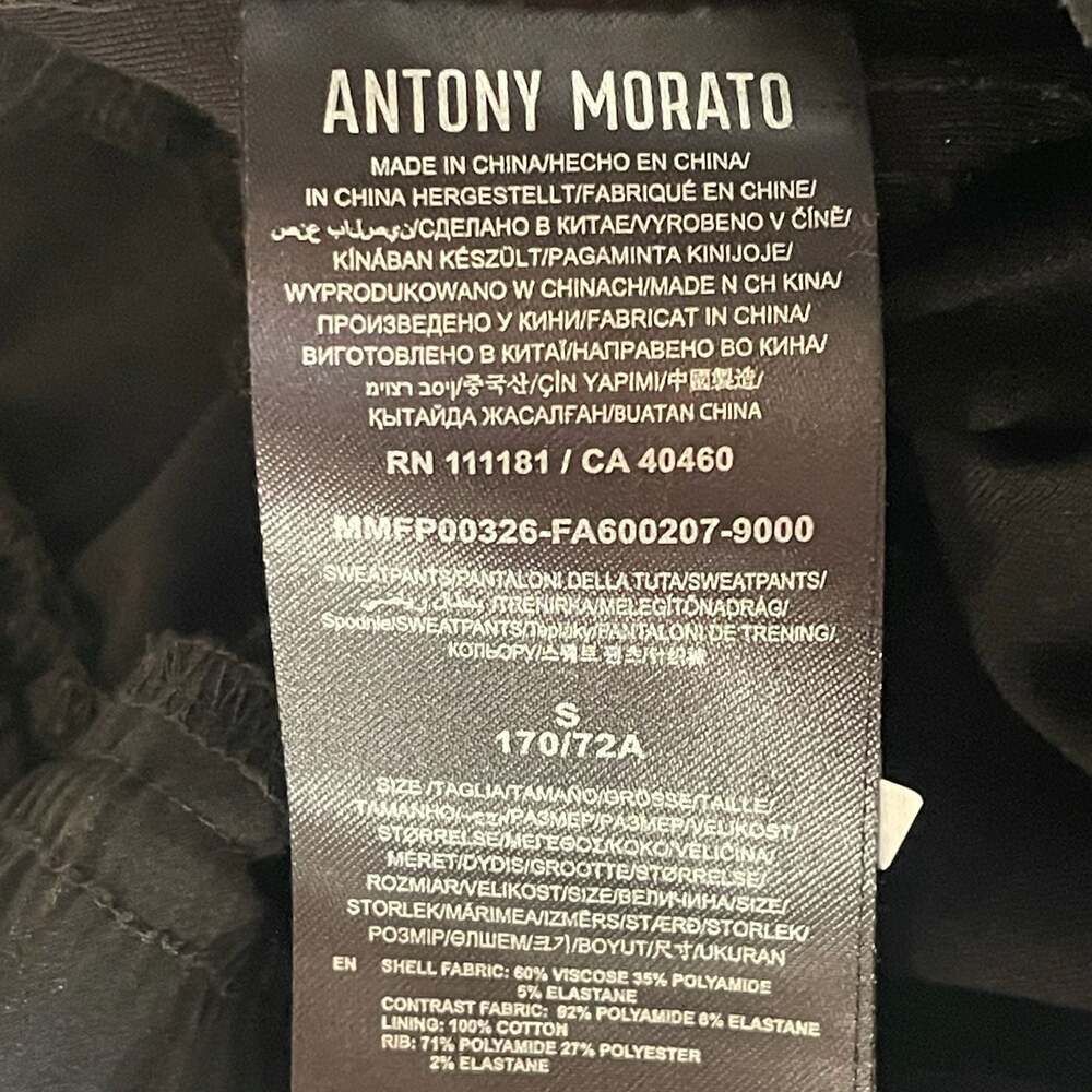Antony Morato Men's Black Slim-Fit Moto Sweatpants with Zipper Pockets