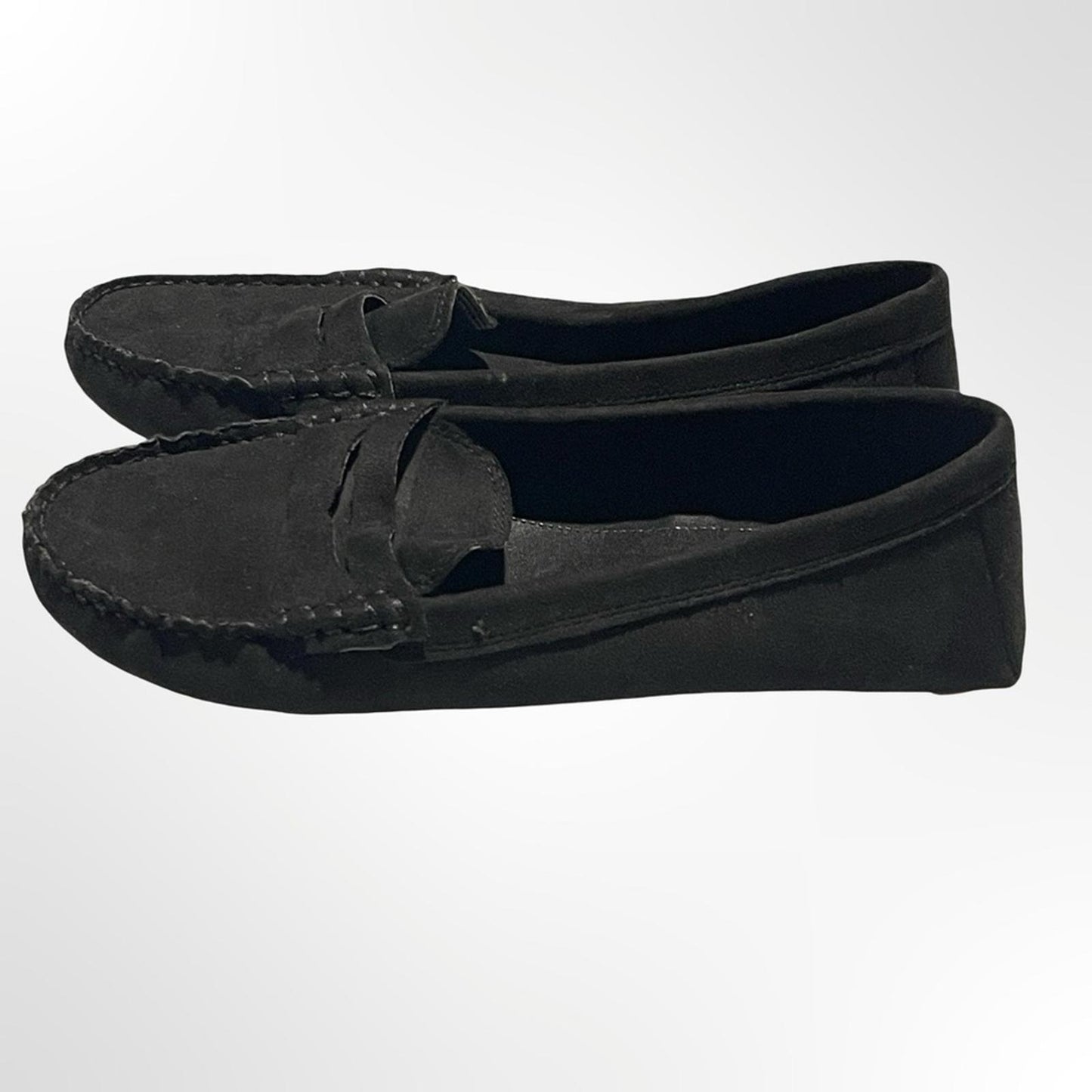 H&M Black Suede Penny Loafers - Women size 7 NWOT