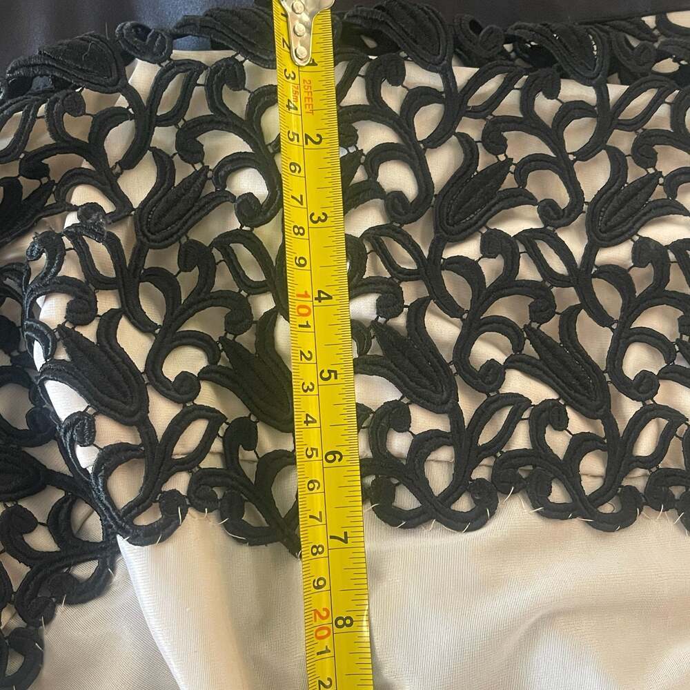 Hervé Léger Marielle Black and Ivory Spaghetti Strap Gown