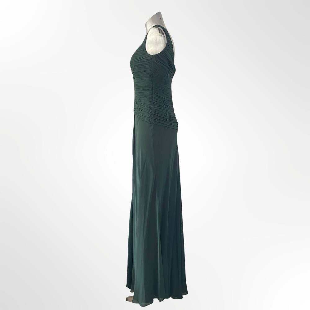 Niteline Women's Emerald Green 100% Silk Beaded Evening Gown, Size 4