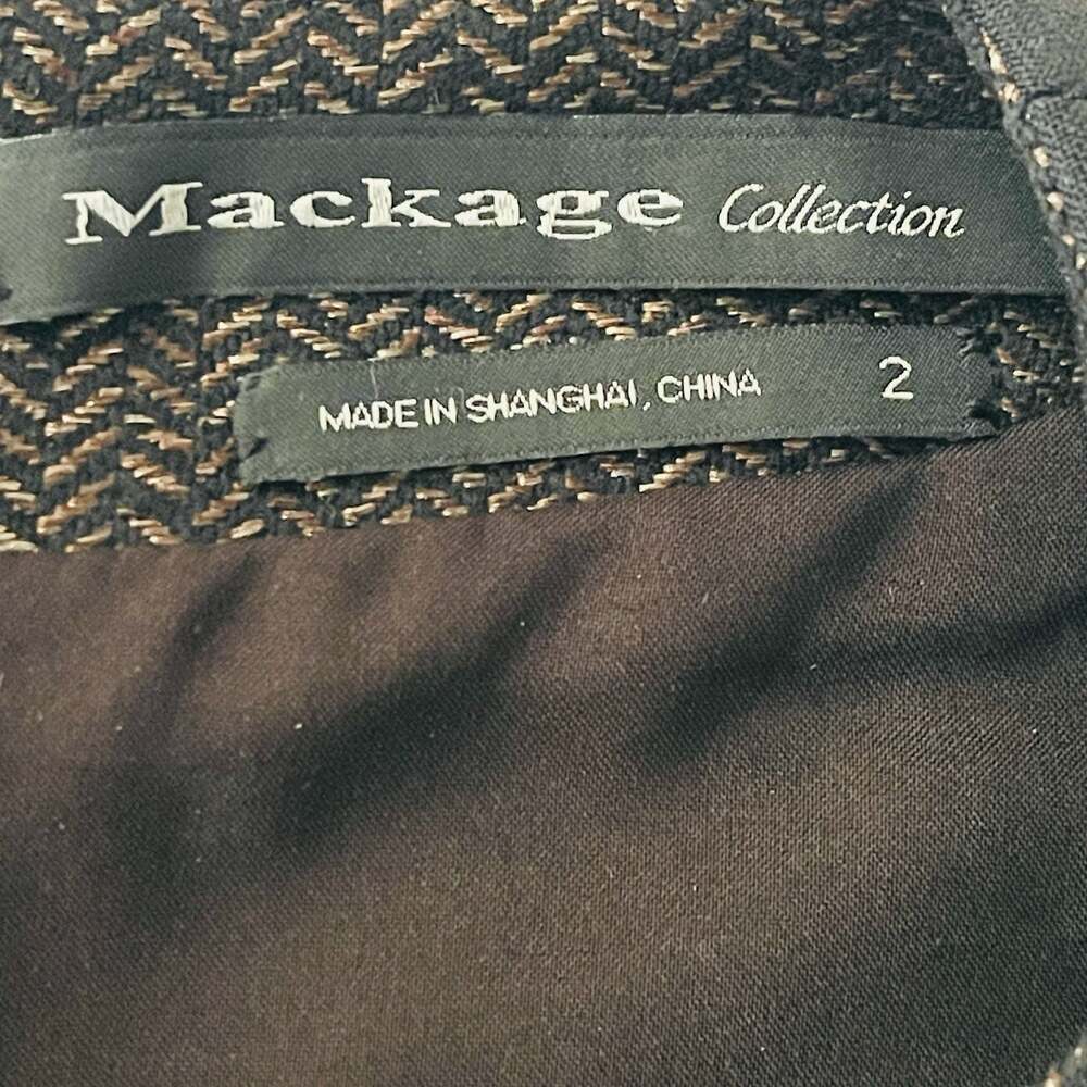 Mackage Collection Wool Blend Herringbone Sheath Dress with Black Trim Size 2