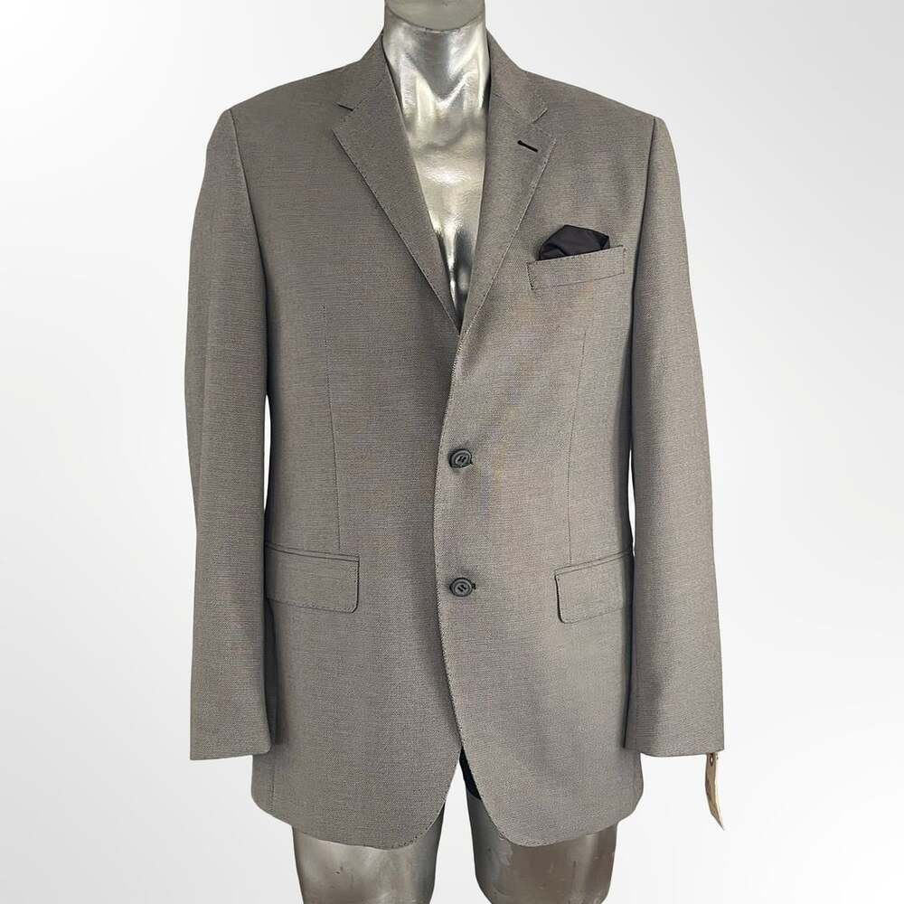 Perry Ellis Men's Grey Micro-Texture Two-Button Sport Coat Blazer