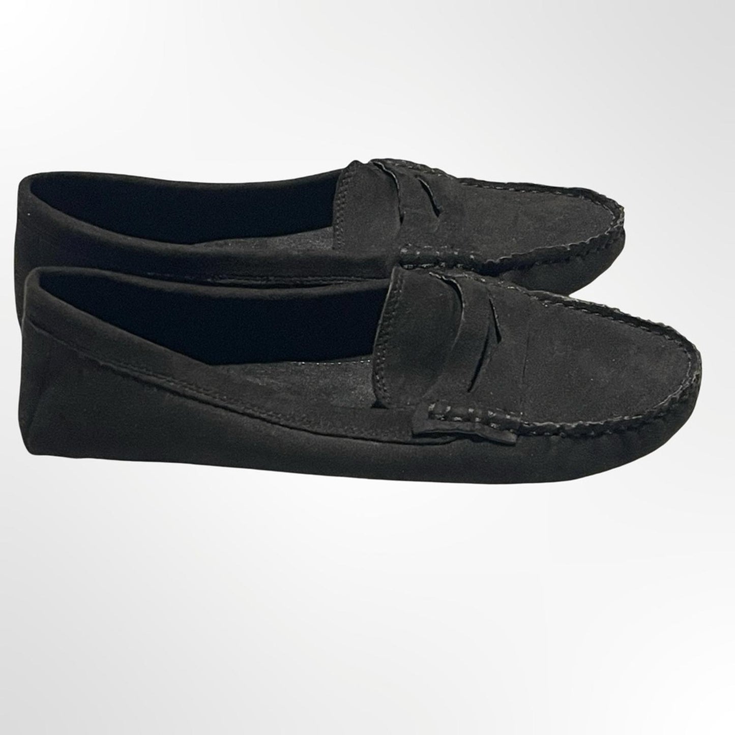H&M Black Suede Penny Loafers - Women size 7 NWOT