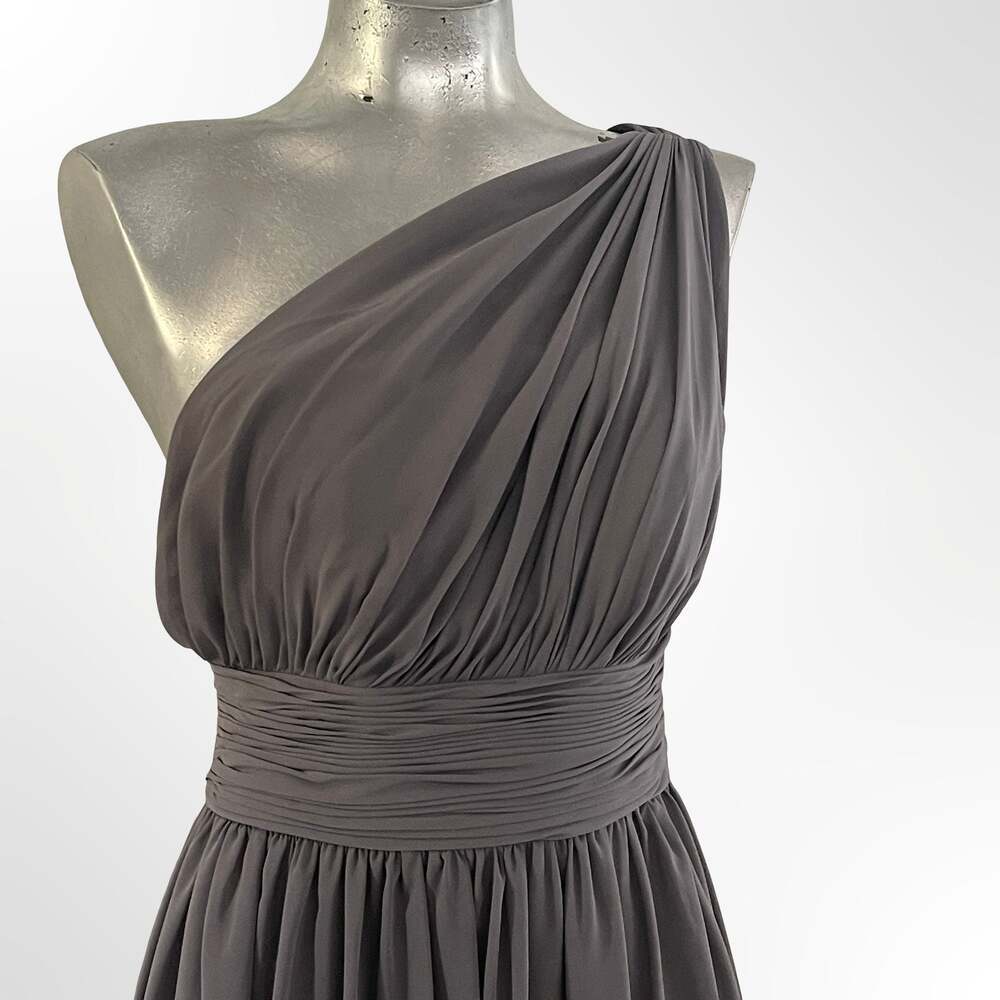 AW.BRIDAL Women's One-Shoulder Chiffon Formal Bridesmaid Maxi Dress