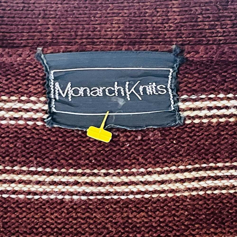 Monarch Knits Vintage Aztec Pattern Open Front Cardigan Sweater