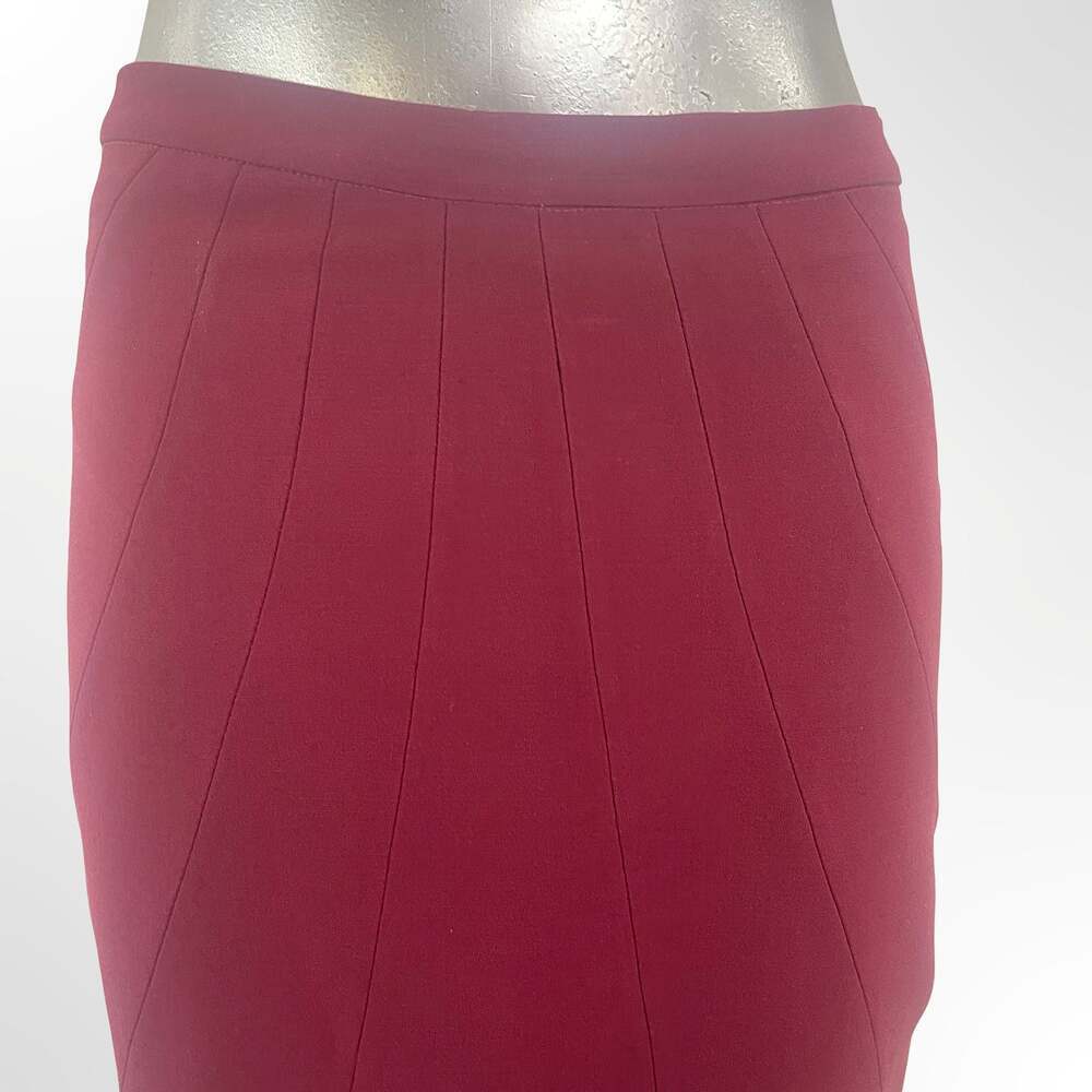 Hobbs Beatrice Merlot Red Knee-Length Pencil Skirt