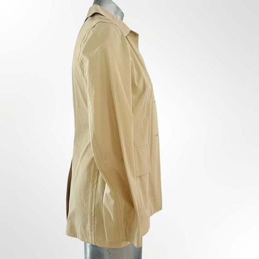 Banana Republic Womens Beige Button-Front Utility Rain Jacket