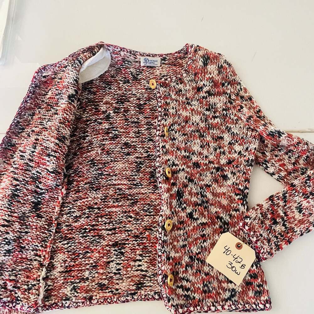 Dunollie Looms Multi-Color Knit Button Cardigan