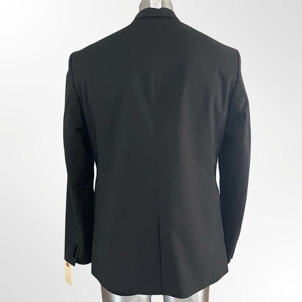 H&M Slim Fit Solid Black Suit Jacket Blazer