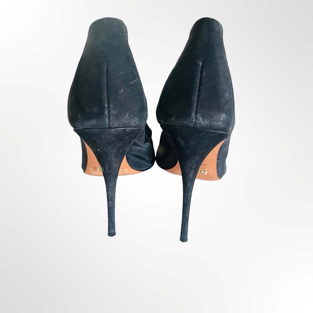 Schutz Black Mesh and Suede Pointed-Toe Stiletto Pumps