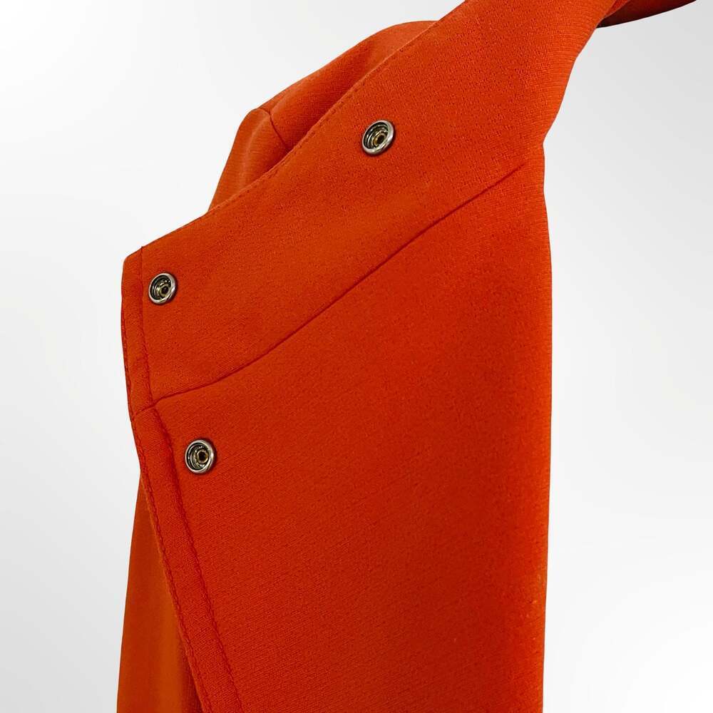 Mexx Orange Wool-Blend Blazer Jacket with Contrast Knit Ribbed Sleeves
