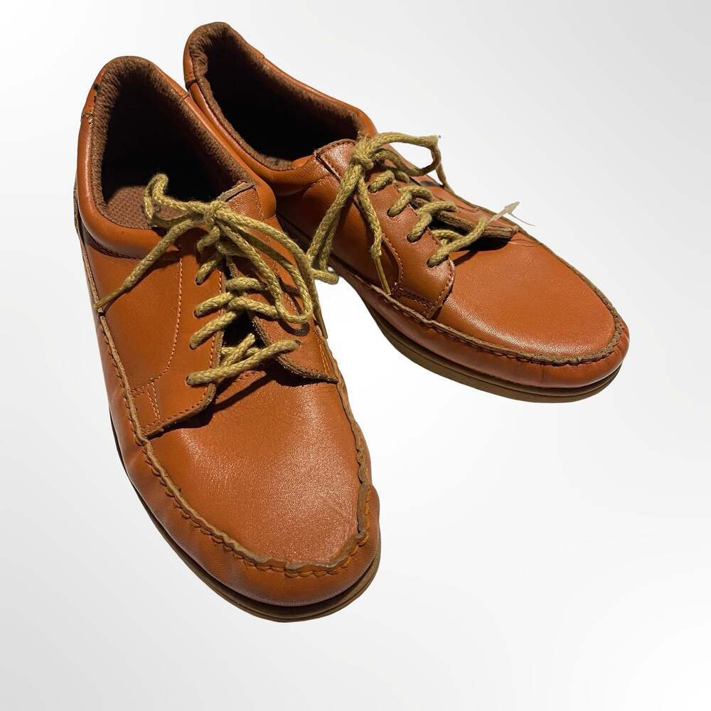 Vintage NWT Barclay Freesports Brown Leather Moc Toe Oxford