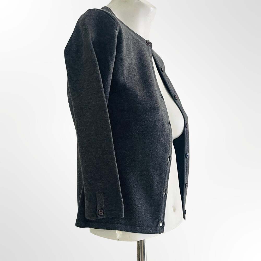 BP. Women's Dark Gray 100% Cotton Button Front Crew Neck Cardigan Sweater Size S