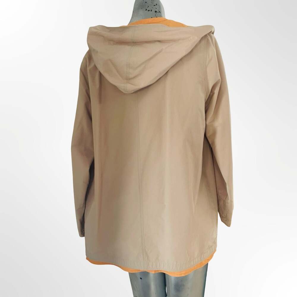 Reversible Hooded Rain Jacket, Beige and Orange