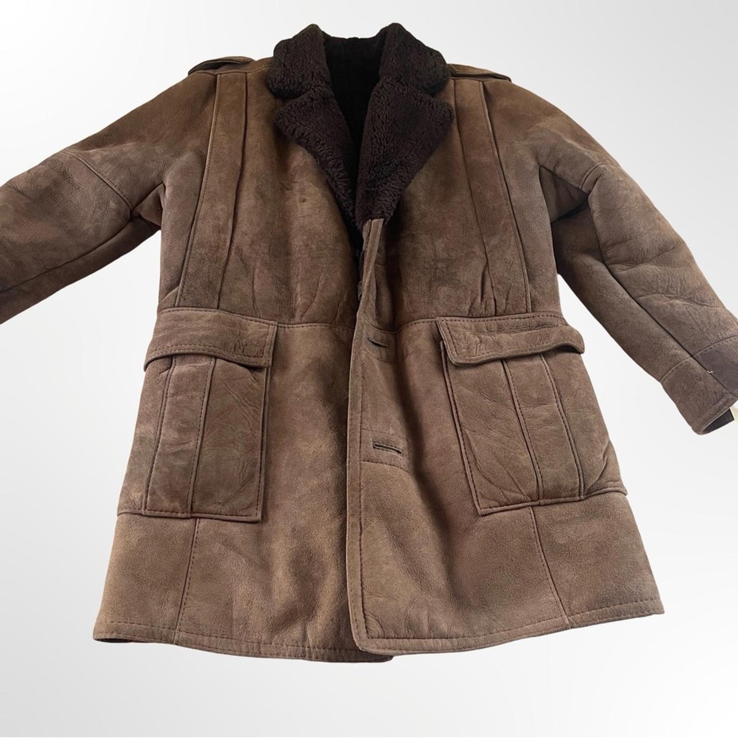 Texas Tanning Men's Brown Genuine Shearling Coat size 36