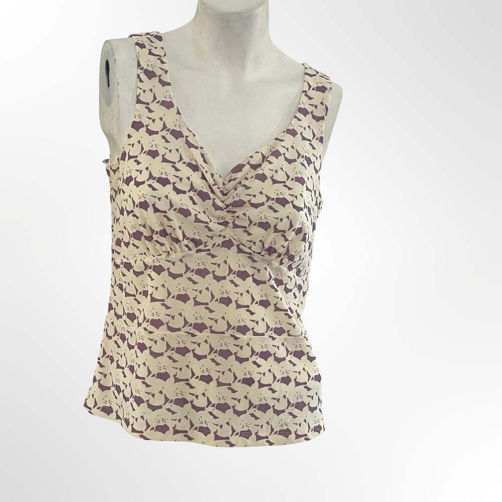 Sigrid Olsen Petite M Floral Print Sleeveless Twist-Knot Front Tank Top