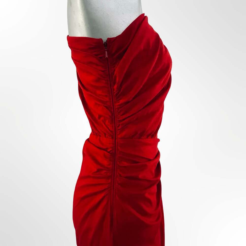 Tadashi Shoji One-Shoulder Ruched Draped Evening Gown