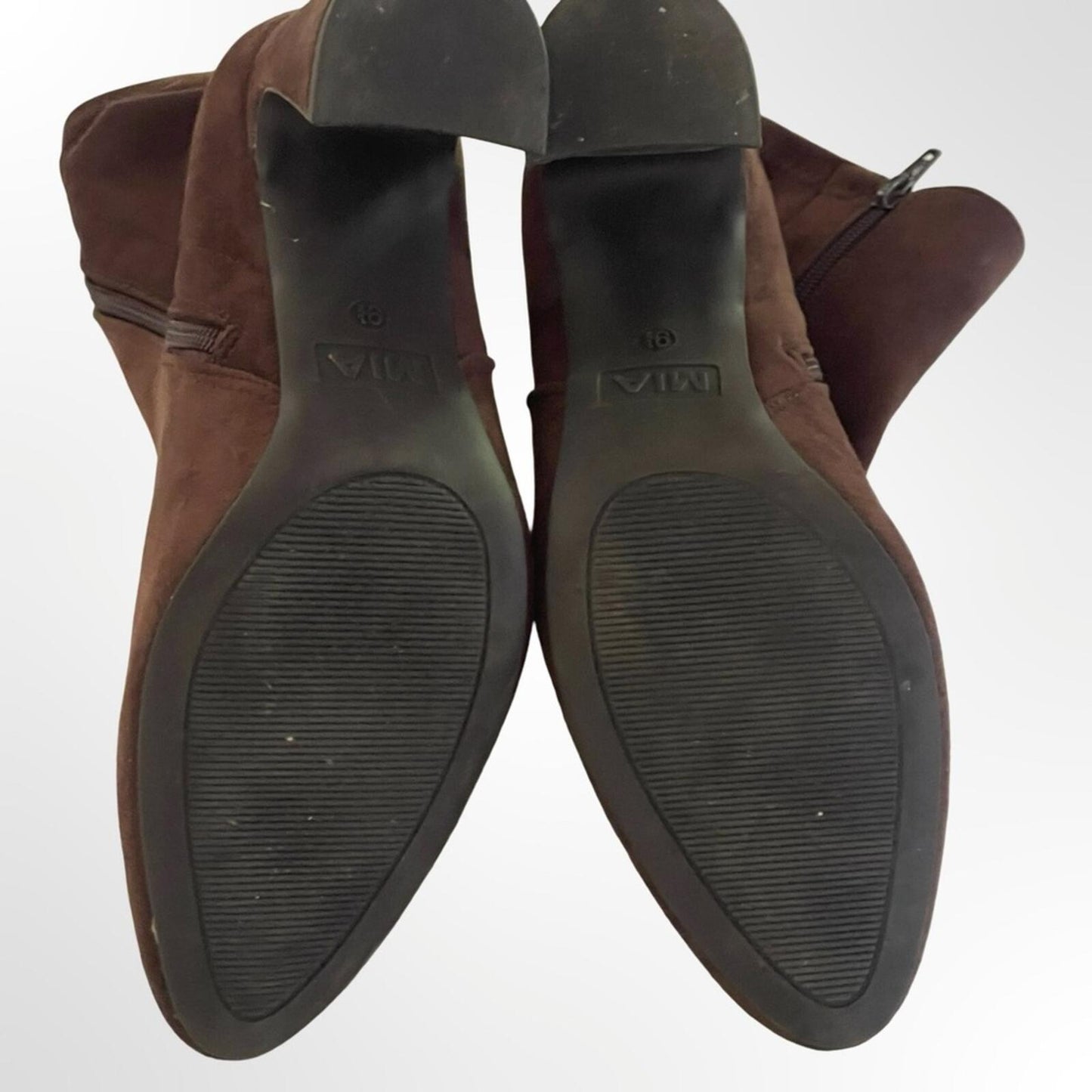 Women's Suede Ankle Boots - Elegant Block Heel size 9.5