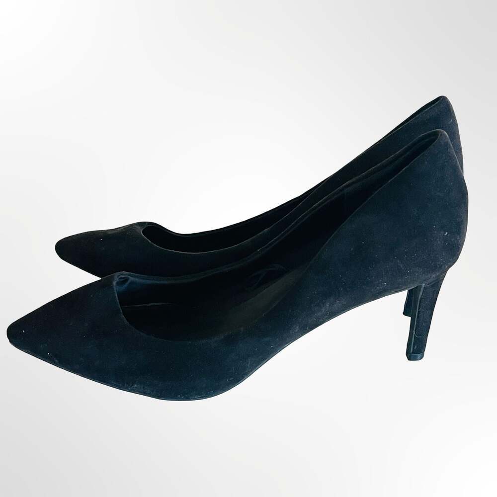 H&M Black Suede Pointed Toe Stiletto Pumps