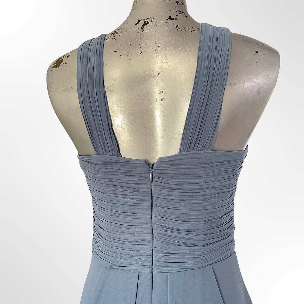 Bill Levkoff Pleated Bodice Sleeveless Formal Bridesmaid Dress, Dusty Blue