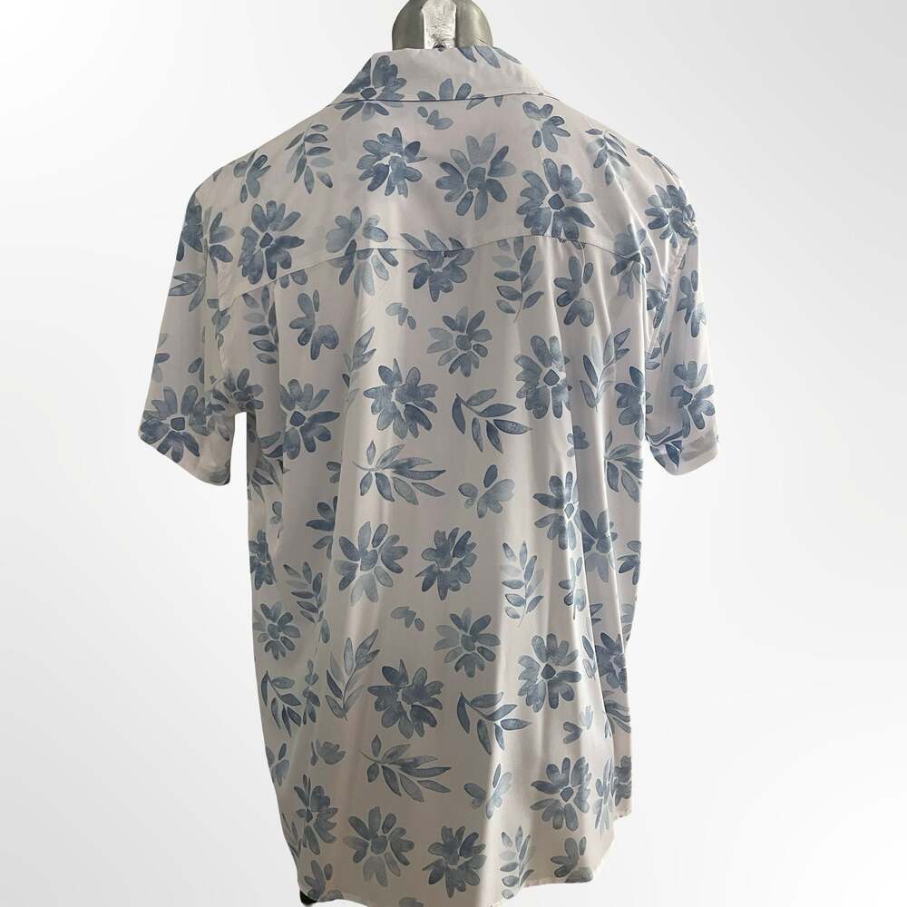 Vintage Summer Men's Short Sleeve Floral Print Camp Shirt