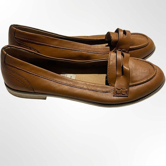 American Eagle Women's Tan Faux Leather Penny Loafers