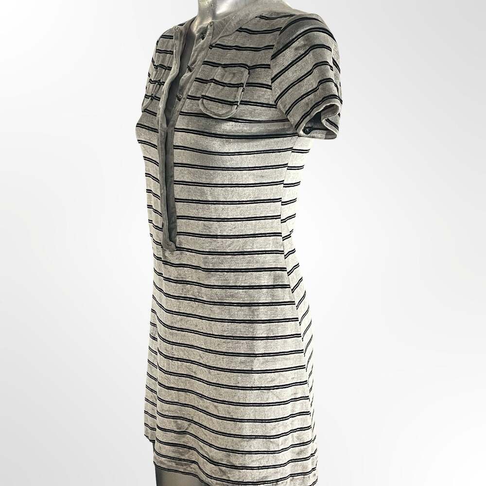Vintage Striped Velour Polo Mini Dress