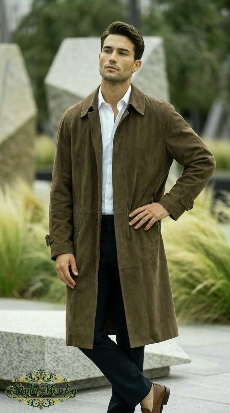 Millennium Collection Men's Olive Trench Coat Size 52 X.Long