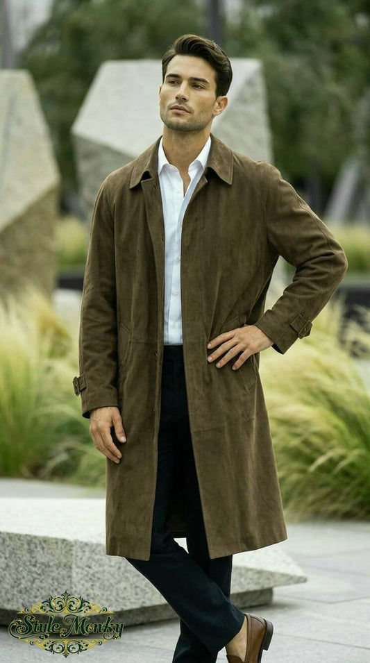 Millennium Collection Men's Olive Trench Coat Size 52 X.Long