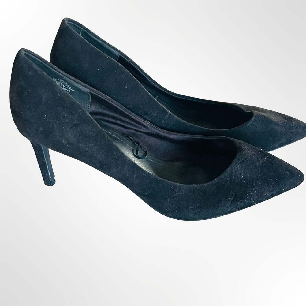 H&M Black Suede Pointed Toe Stiletto Pumps