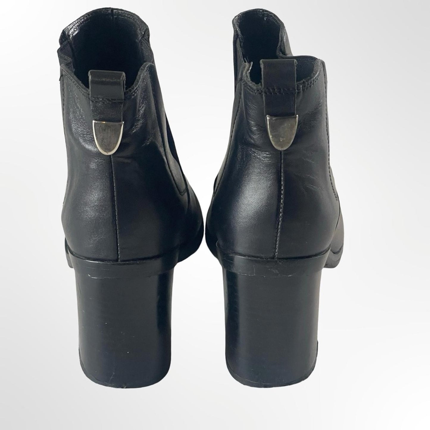 Office London Black Leather Ankle Boots in size 37