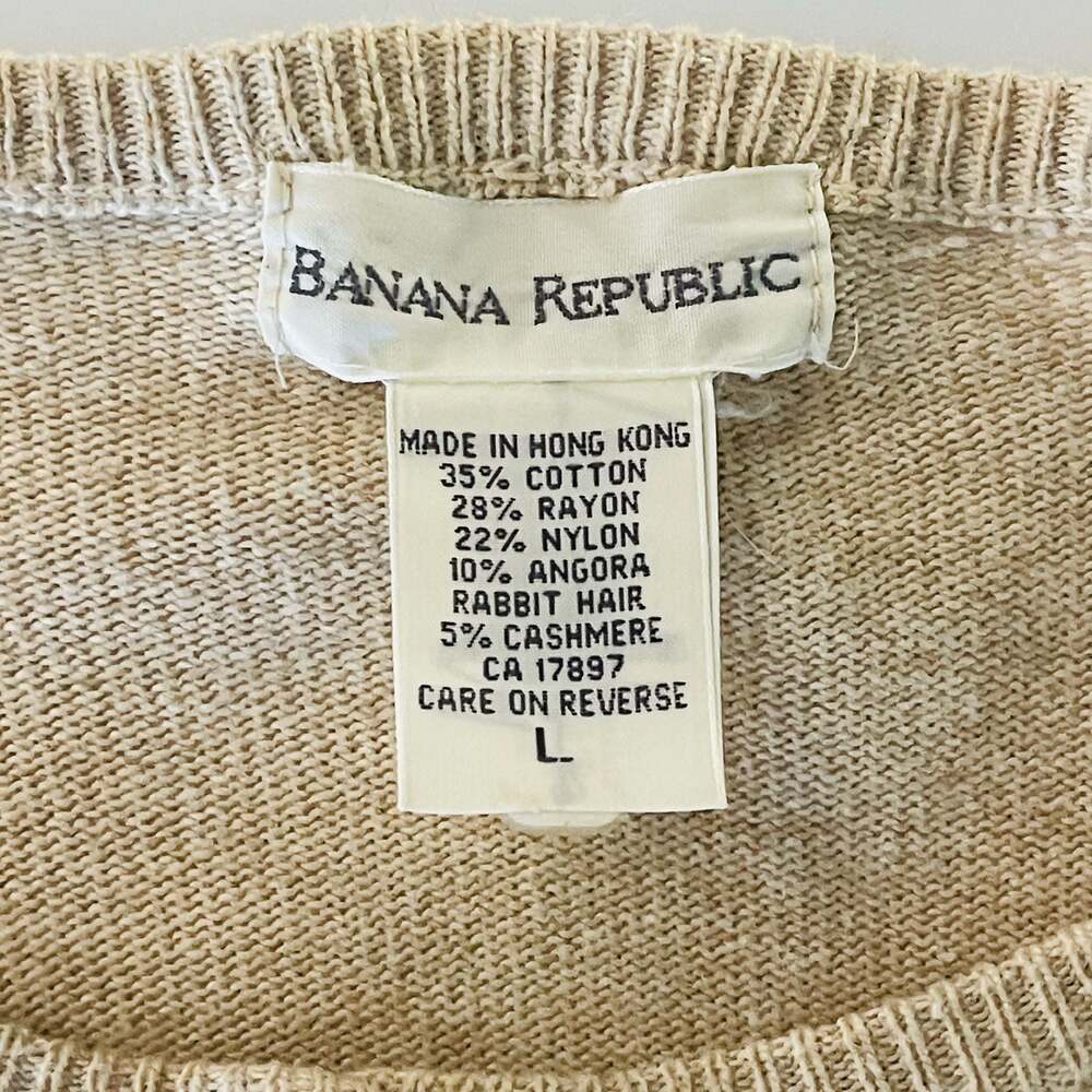 Banana Republic Beige Blend Button Front Crew Neck Cardigan Size L