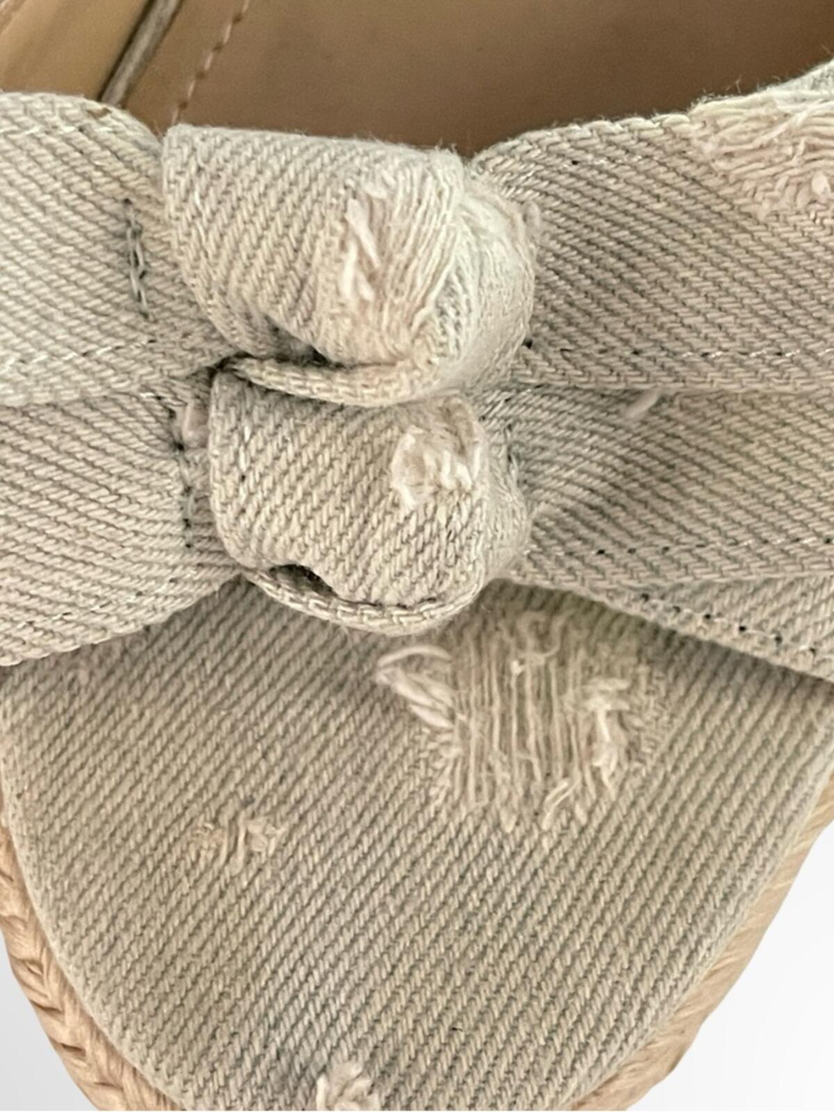 Kendall & Kylie Beige Canvas Bow Espadrille Sandals in 8.5