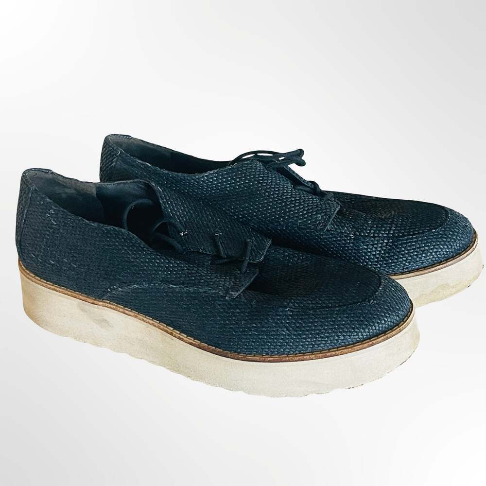 Vince Zina Platform Raffia Lace Up Sneakers