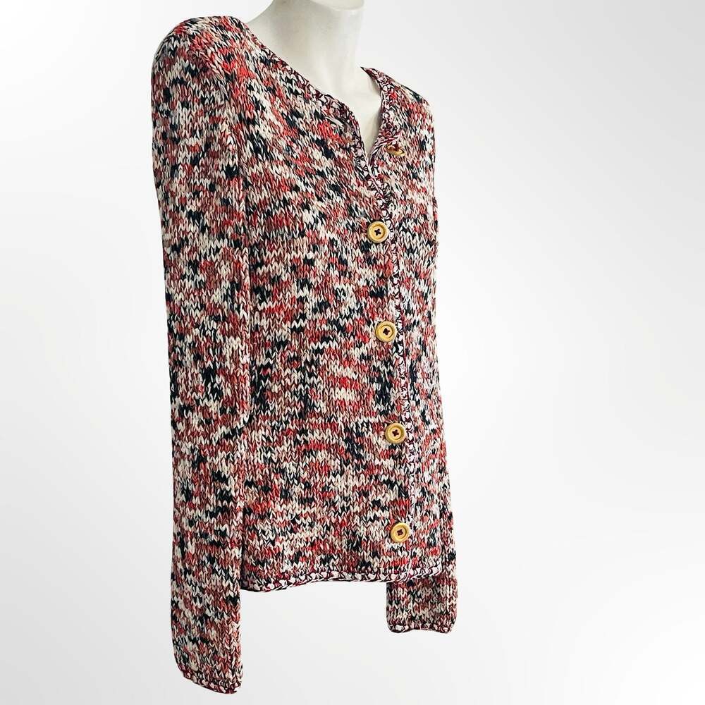 Dunollie Looms Multi-Color Knit Button Cardigan