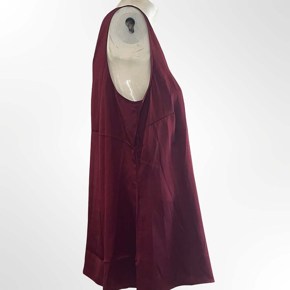Ravella Fiora 100% Pure Silk Tank Top in Burgundy