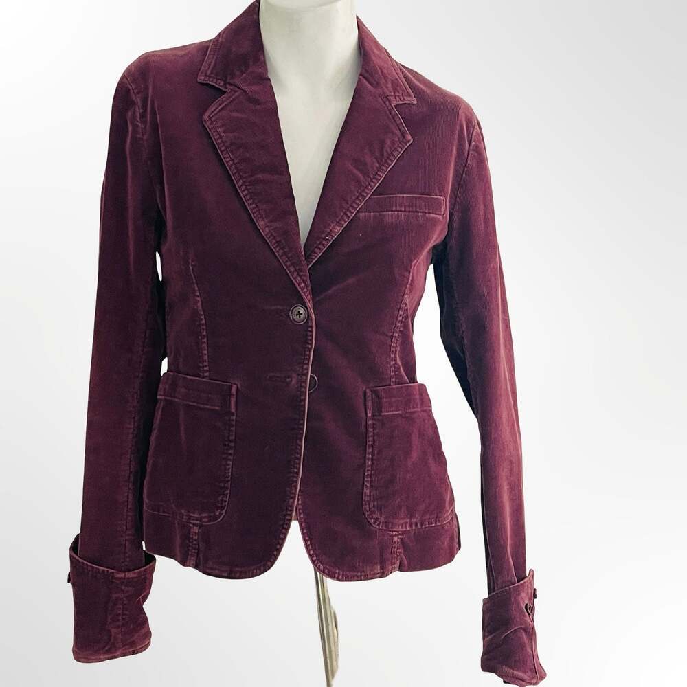 Pringle of Scotland Women's Burgundy Corduroy Blazer