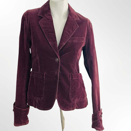 Pringle of Scotland Women's Burgundy Corduroy Blazer