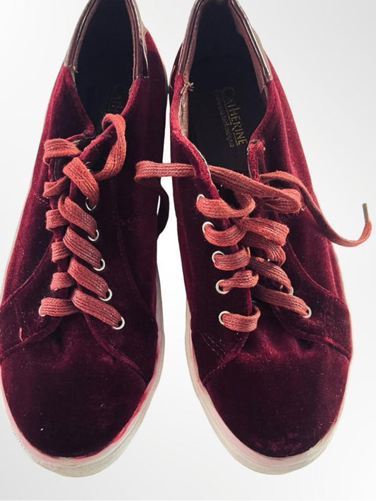 Catherine Malandrino Burgundy Velvet Slip-On Sneaker in 7.5