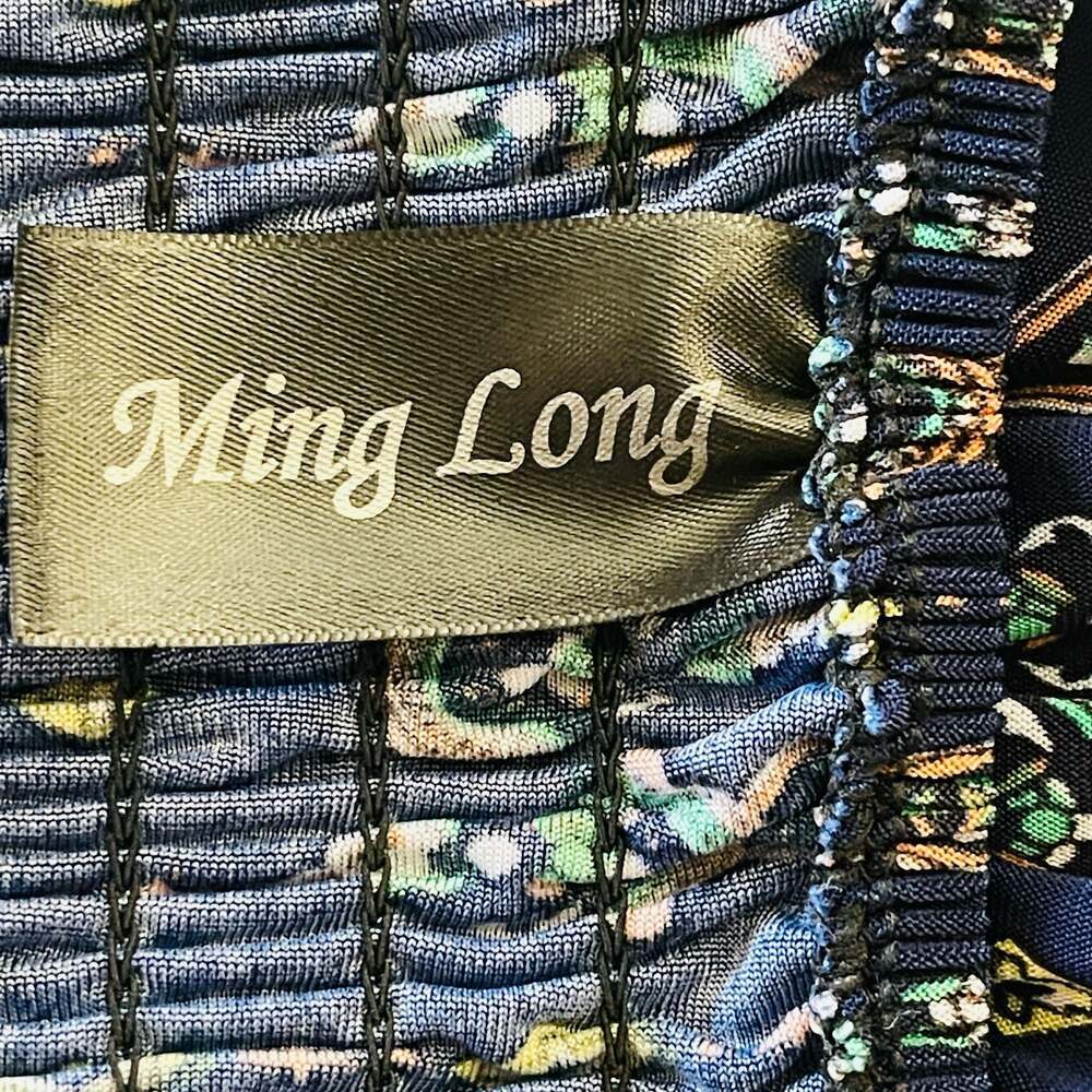 Ming Long Women's Boho Floral Smocked Midi Dress with Crochet Top