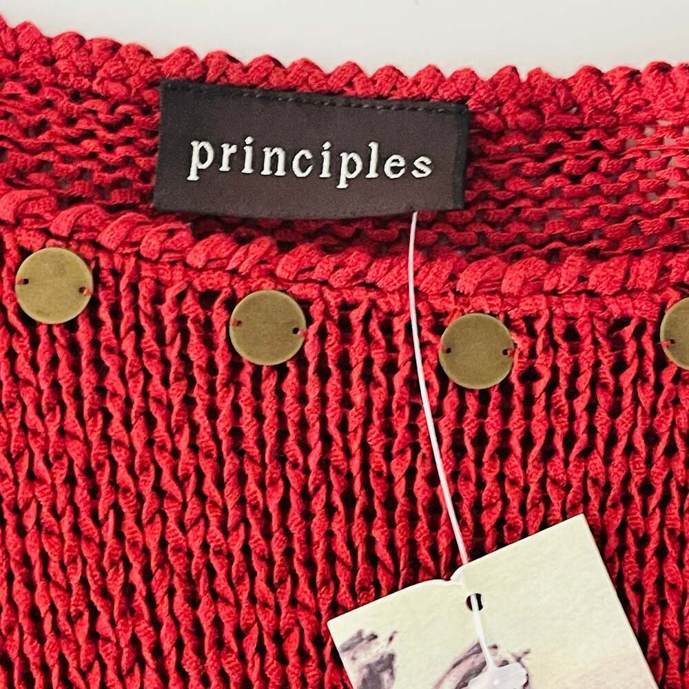Principles Women's Maroon Knit Scoop Neck Sweater w Embellished Neckline